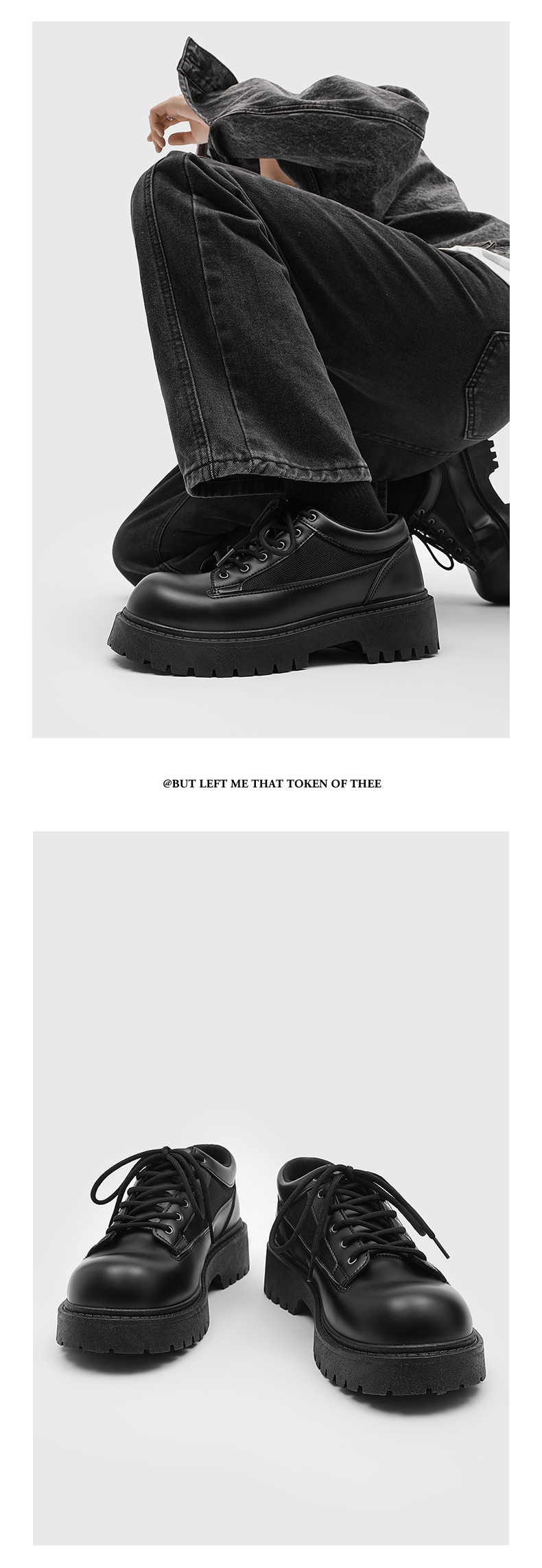 Chaussures Derby noires à semelle épaisse, style britannique, pour homme, idéales pour un mariage ou un costume._voghion.com