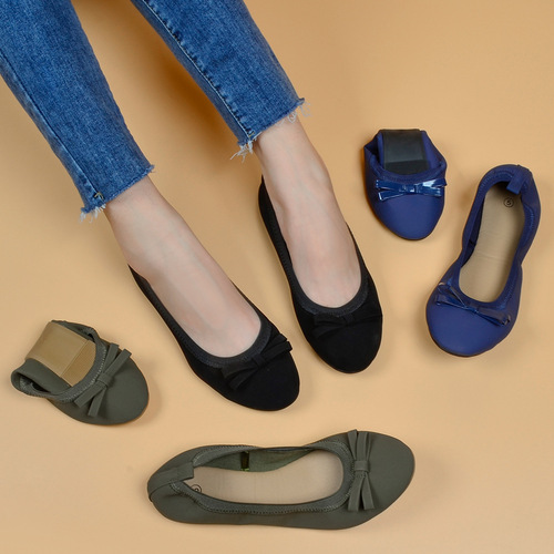 Foreign trade cross-border nubuck egg roll shoes for women  new round head soft bottom curved shoes women flat shoes
