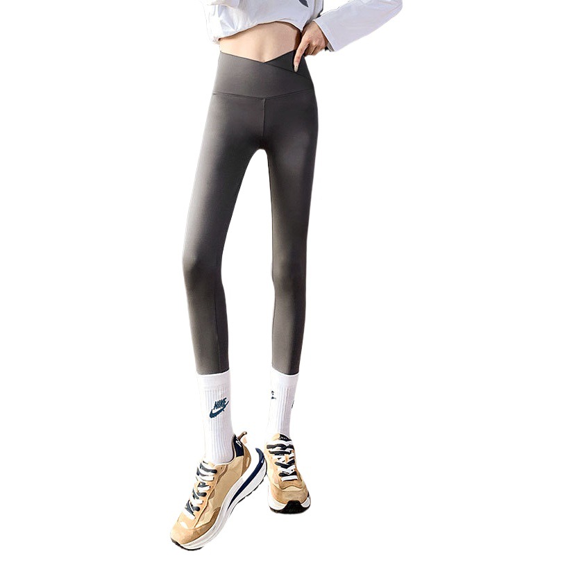 Leggings desgaste exterior de las mujeres primavera y otoño vientre contracción cadera levantando la pierna de adelgazamiento apretado Barbie pantalones delgados pantalones de tiburón de cintura cruzada image 1