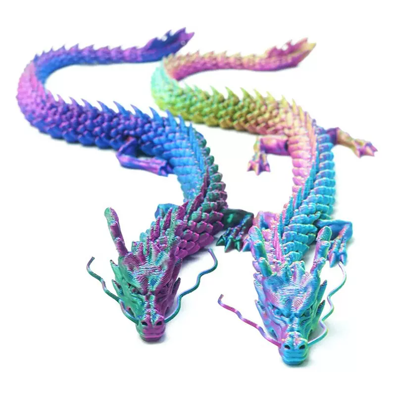 3D打印龙摆件3D打印中国龙儿童玩具办公摆件炫彩玩具龙关节龙批发