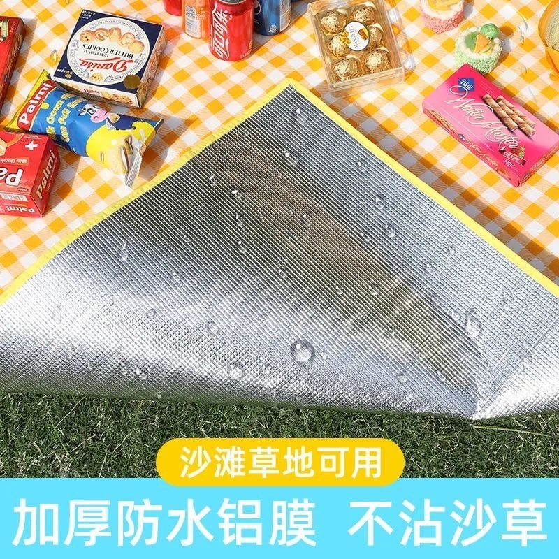 ピクニックマットアウトドア用品厚手カラーフィルムキャンプ芝生マット両面防水防湿折りたたみポータブル春旅行スポット|undefined