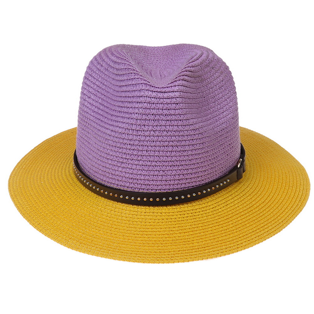 Unisex Einfacher Stil Mehrfarbig Große Traufen Fedora-hut display picture 5