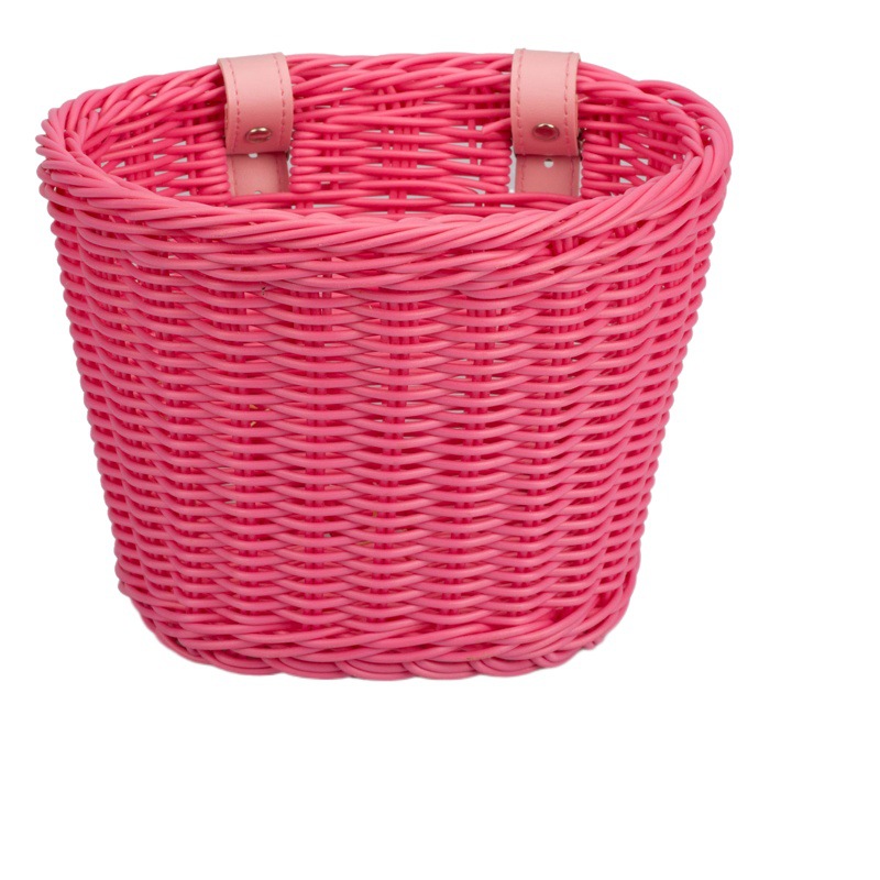 Cesta de mimbre para niños cesta de carro de bebé accesorios para bicicletas cesta de campana pegatinas manillar borla imitación de mimbre cesta tejida