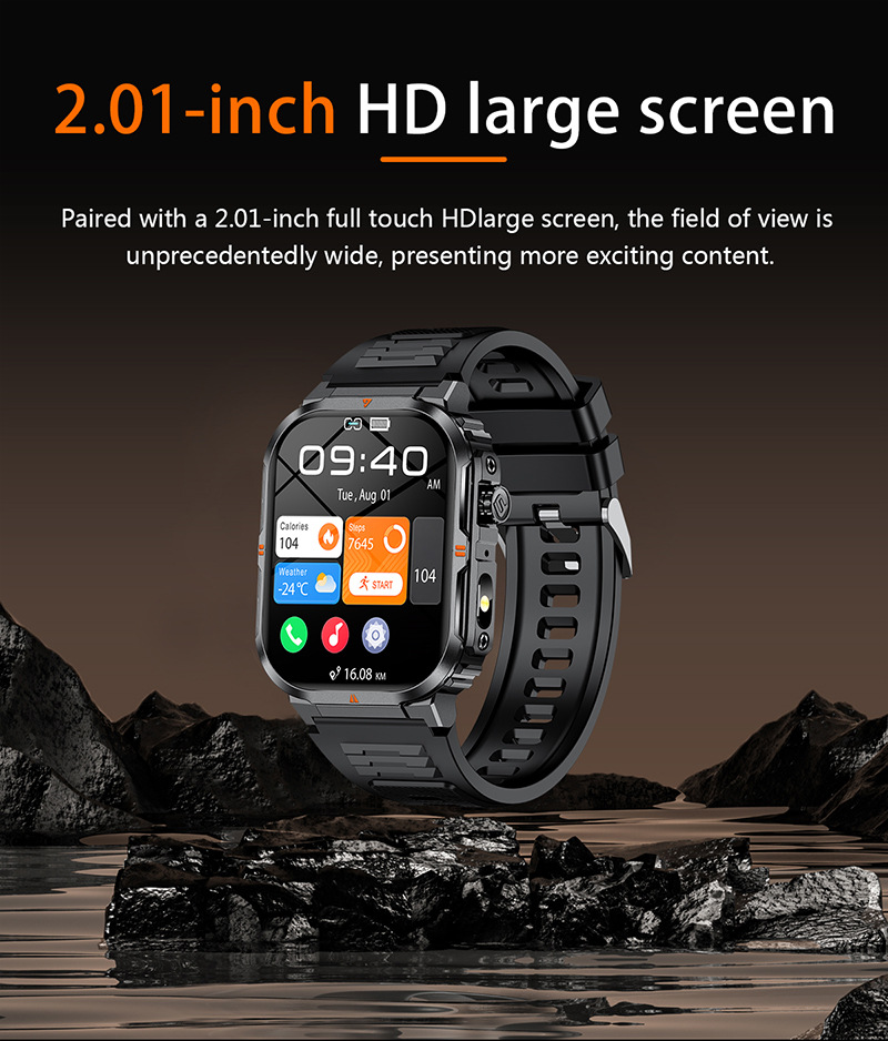 Montre connectée avec appels bluetooth écran hd et cardiofréquencemètre_voghion.com