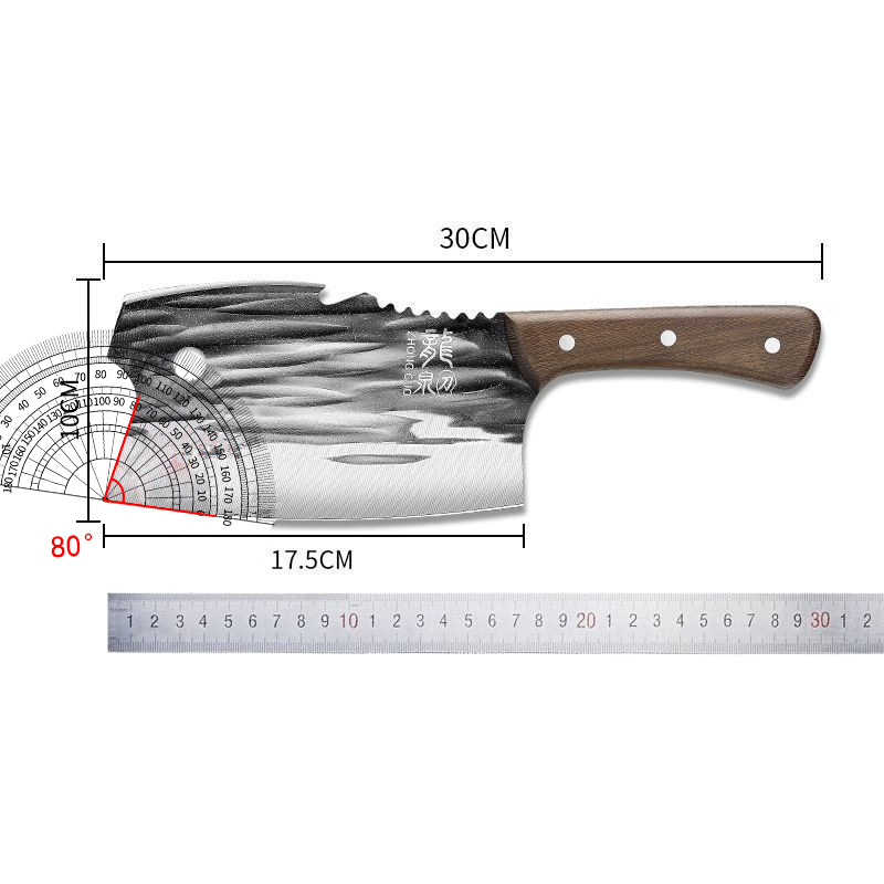 Cuchillo de cocina 2 - en - 1 para cortar verduras domésticas, cortar carne, cortar y cortar, herramienta de forja manual de doble uso comercial image 4