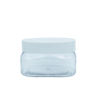 New Explosions 250ml Square Semi-transparent Jar Plastic pet Jar Tea Food Candy Storage Jar