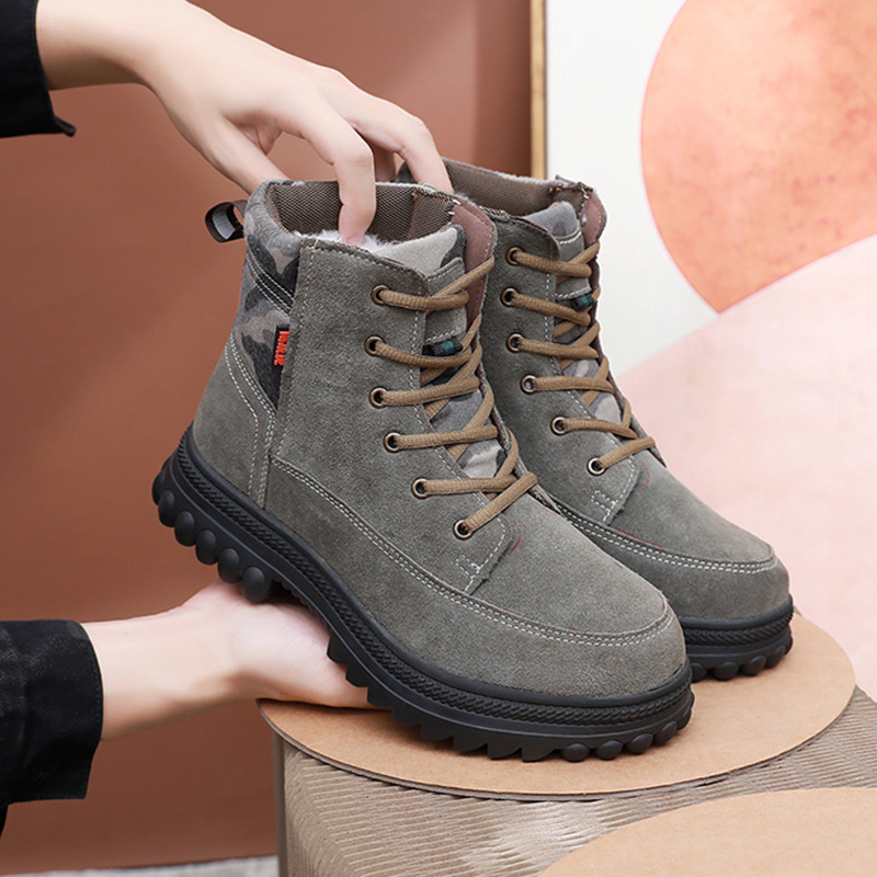 Men's snow boots fur one men's shoes warm anti cold anti-skid padded thickened wool cotton shoes men_voghion.com