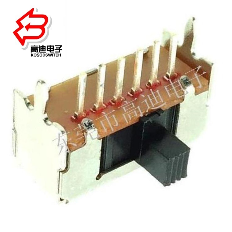 侧拨4位滑动开关1P4T 侧面4档拨动开关单排  单排四档拨动开关6脚