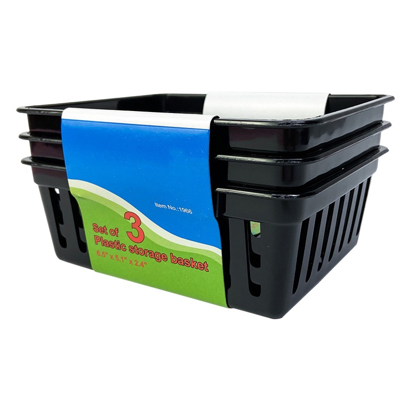 Caja de almacenamiento de artículos diversos de estilo japonés caja de plástico de escritorio caja de organización cosmética rectangular fabricante de cesta de almacenamiento de cocina