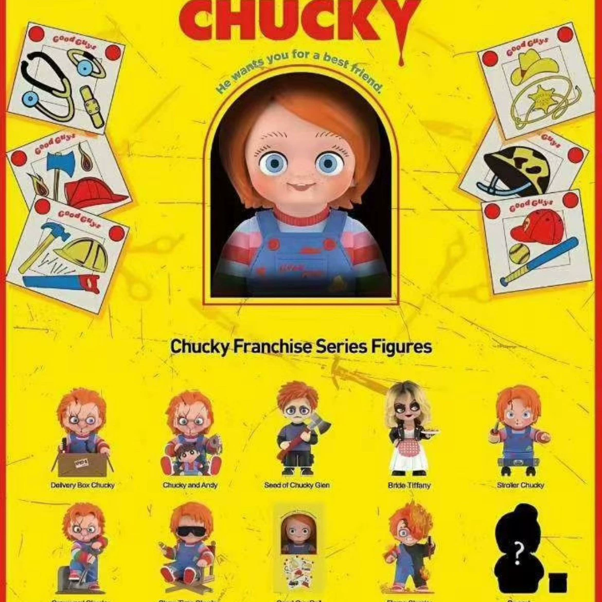 Плюшевая кукла Bubble Mart Ghost из серии Chucky, коллекционная фигура на Halloween, слепой бокс