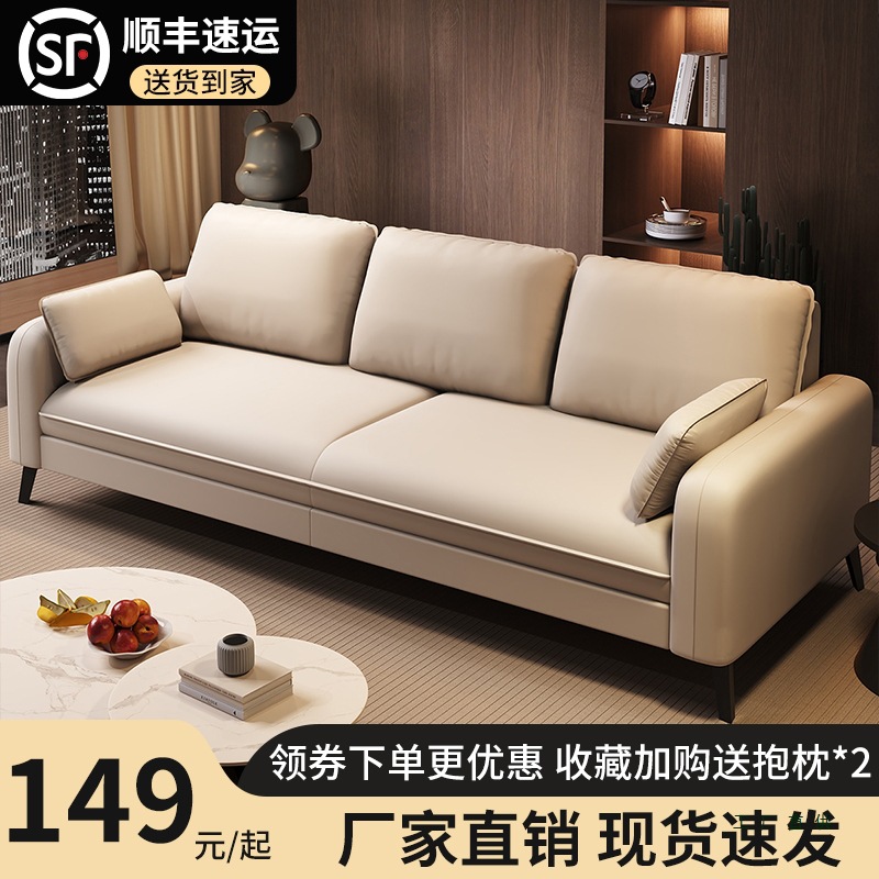 Scandinavian Small Apartment Sofa Living Room Bedroom Apartment Clothing Store Double Three Person Office Rest Area Reception Small Sofa