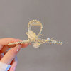 Small design crab pin, fashionable hair accessory, hairgrip, cat's eye, trend of season, simple and elegant design, Korean style, wholesale