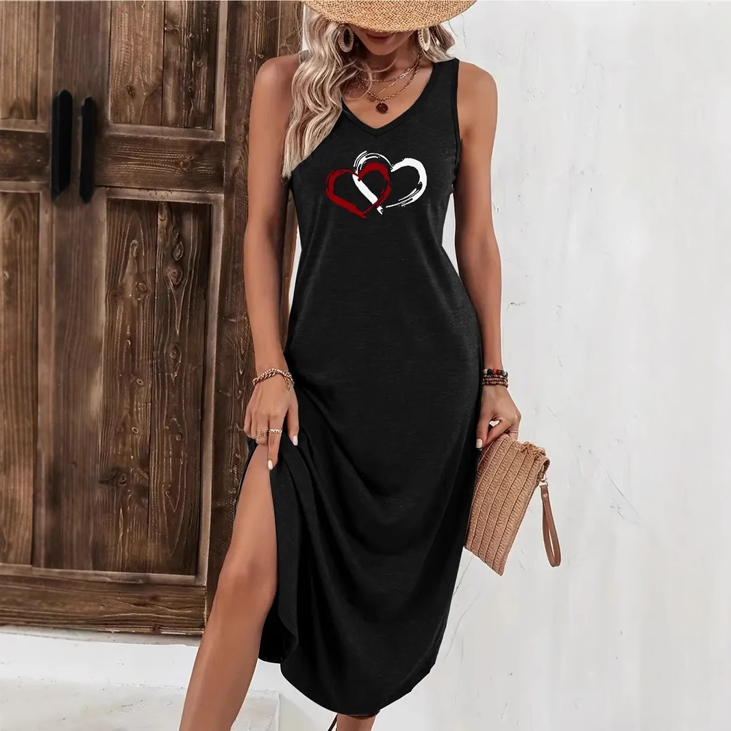 Women's Clothing Summer New Arrival Women's Sleeveless Printed Vest Dress European American Style Top_ecoleips.com