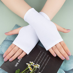 夏天薄女士騎車防紫外線彈力半指短款防曬戶外遮陽遮疤紋身手套