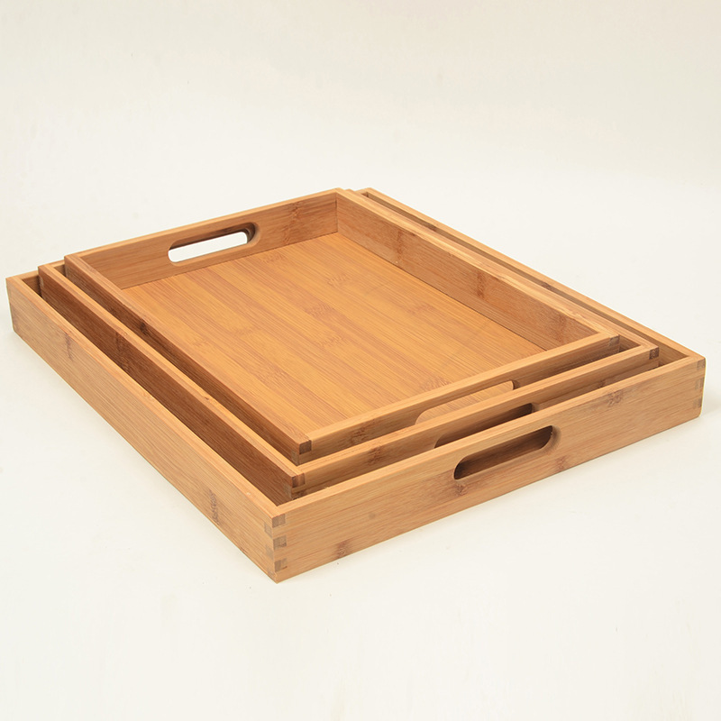 Nanzhu hand-held dinner plate large quantity favorably three-piece set multi-size bamboo dining table supplies large wholesale