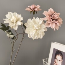 仿真花网印小丽花洋牡丹露莲花大丽菊婚礼摆放橱窗装饰芍药花批发