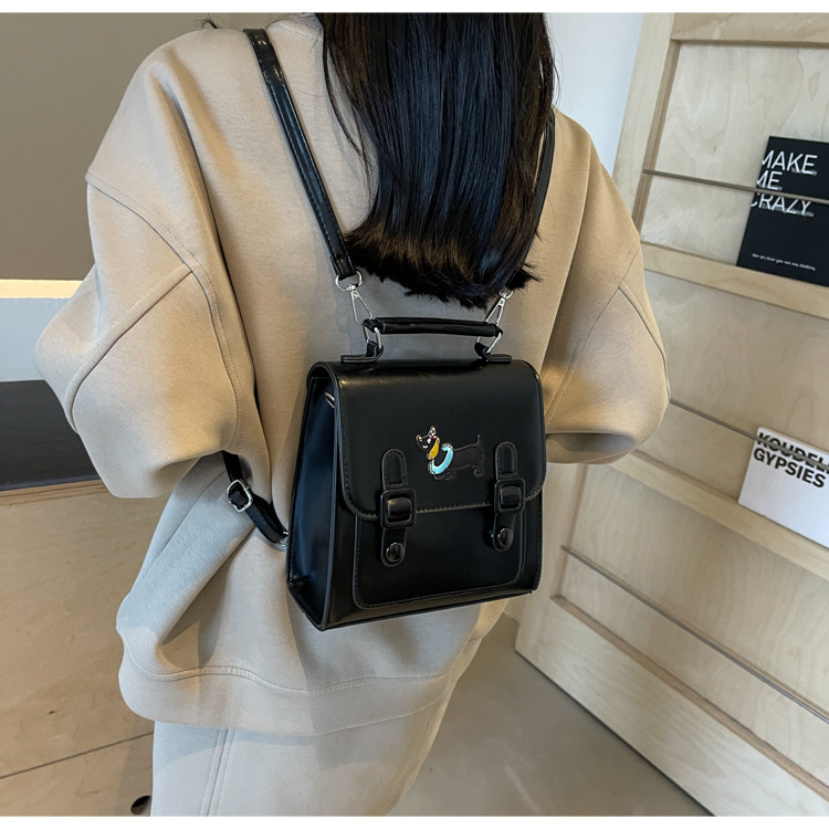 French contrasting color backpack Cambridge autumn/winter 2024 new trendy women's bag single shoulder crossbody handbag_voghion.com