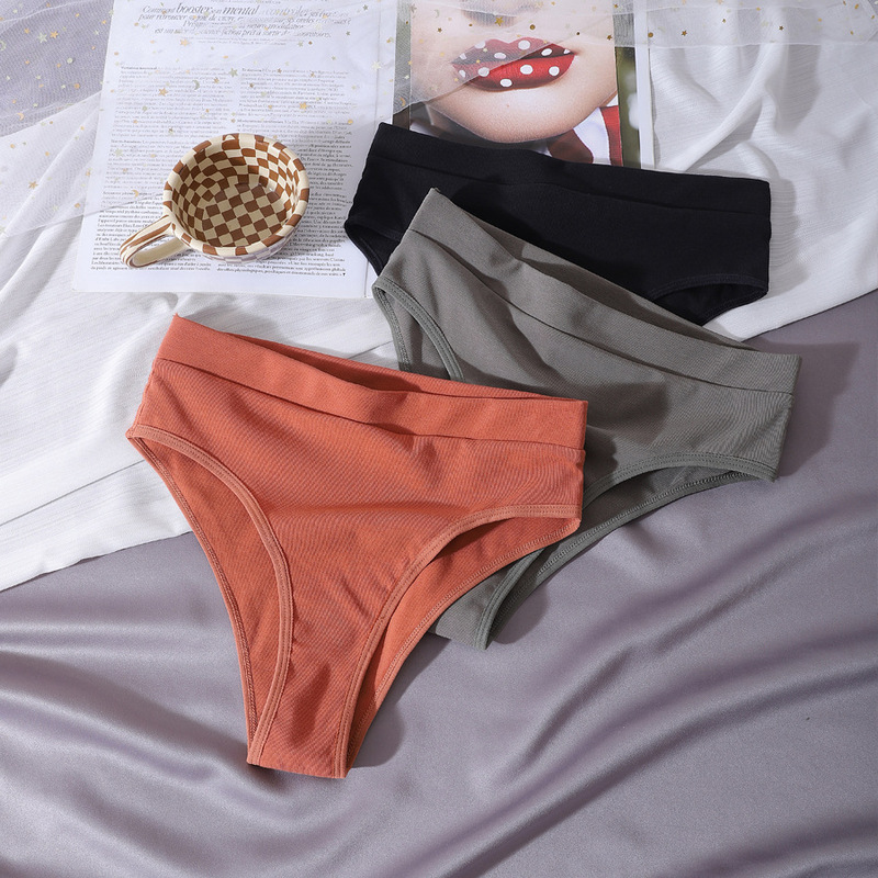 European and American Foreign Trade High-Cut Brazilian Pants with Wide Waistband, Cotton Breathable Plus-Size Underwear, Customizable Cotton Underwear