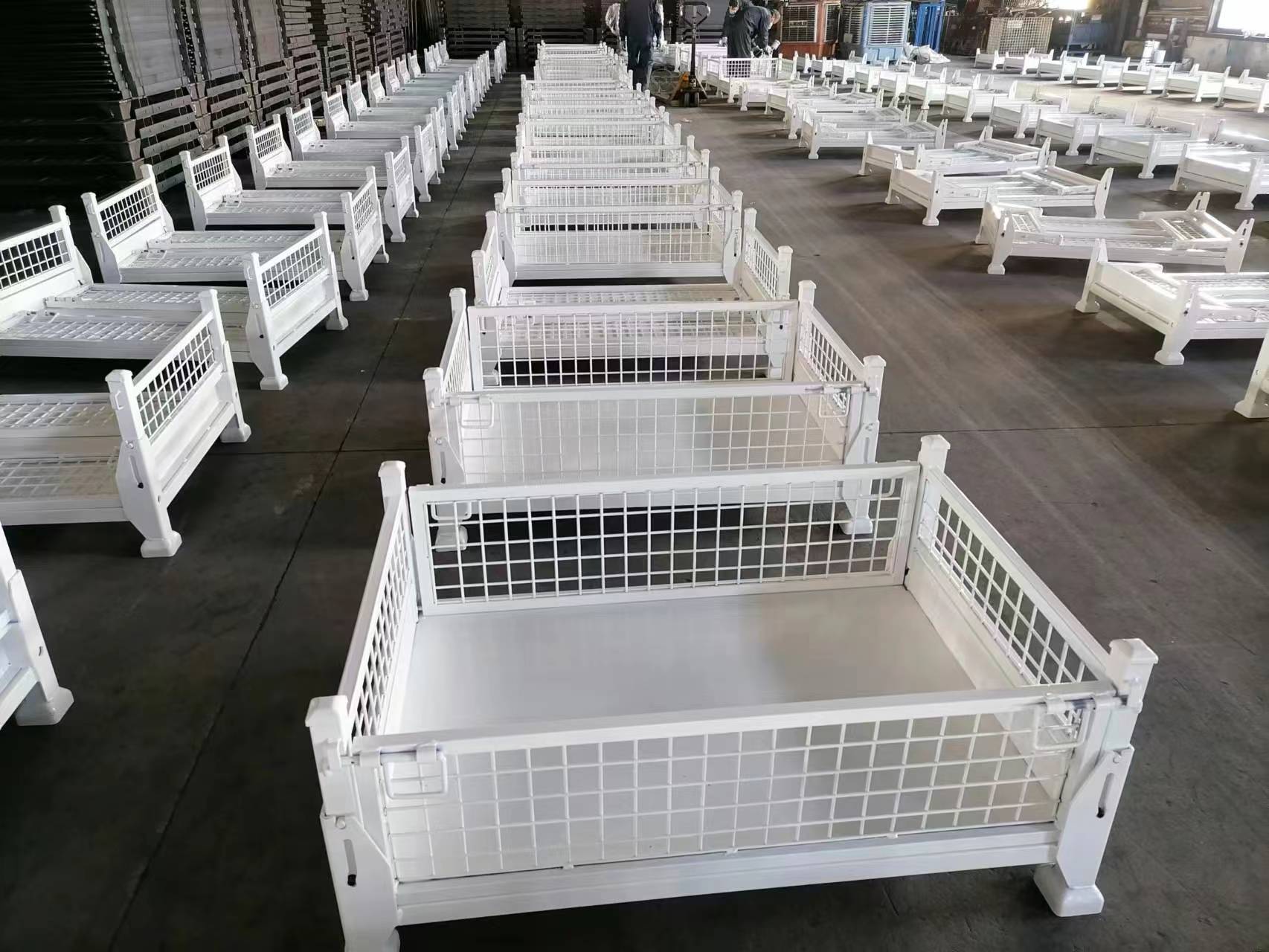 易联折叠式金属网格料箱 金属料箱 金属铁箱可堆垛尺寸可按需生产