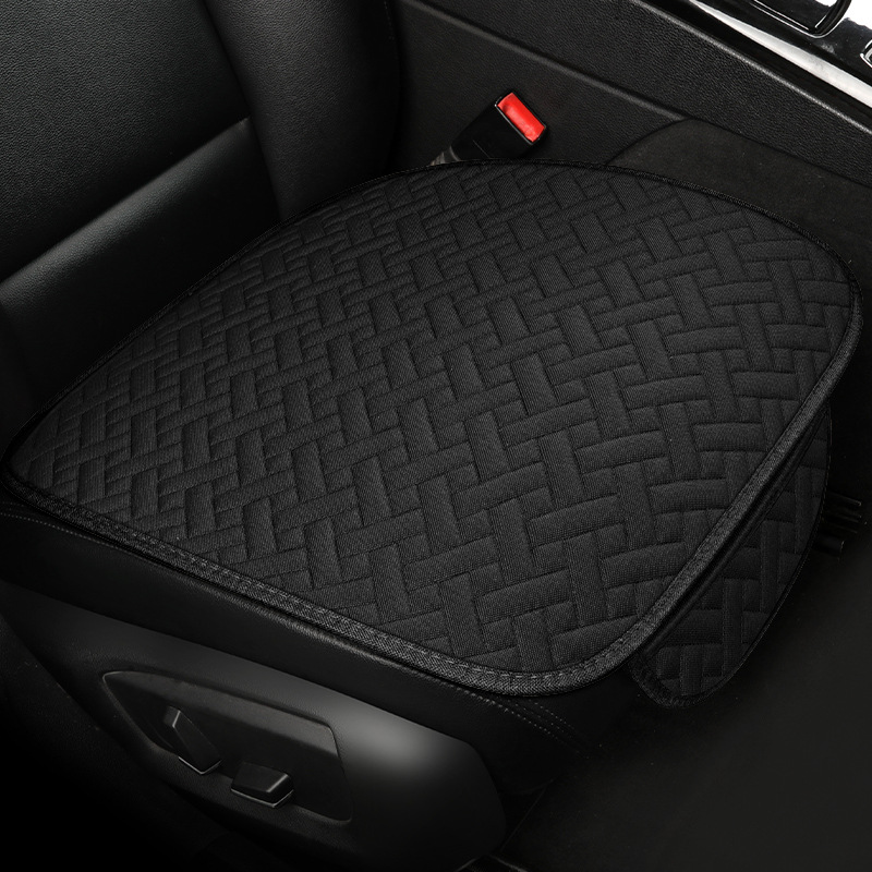 Universal Universal Car Seat Cushion Linen Striped Small Set (Seat cushion, seat cover) - black