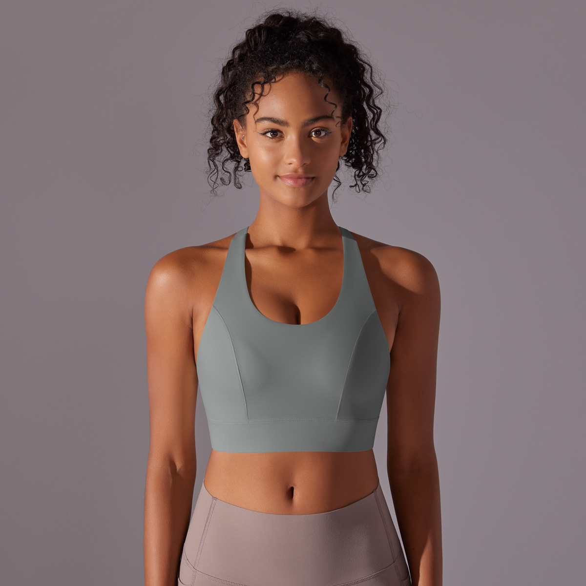 Nuevo desnudo sin costuras color sólido en forma de I belleza espalda breasted deportes ropa interior deportes correr fitness yoga Top BRA