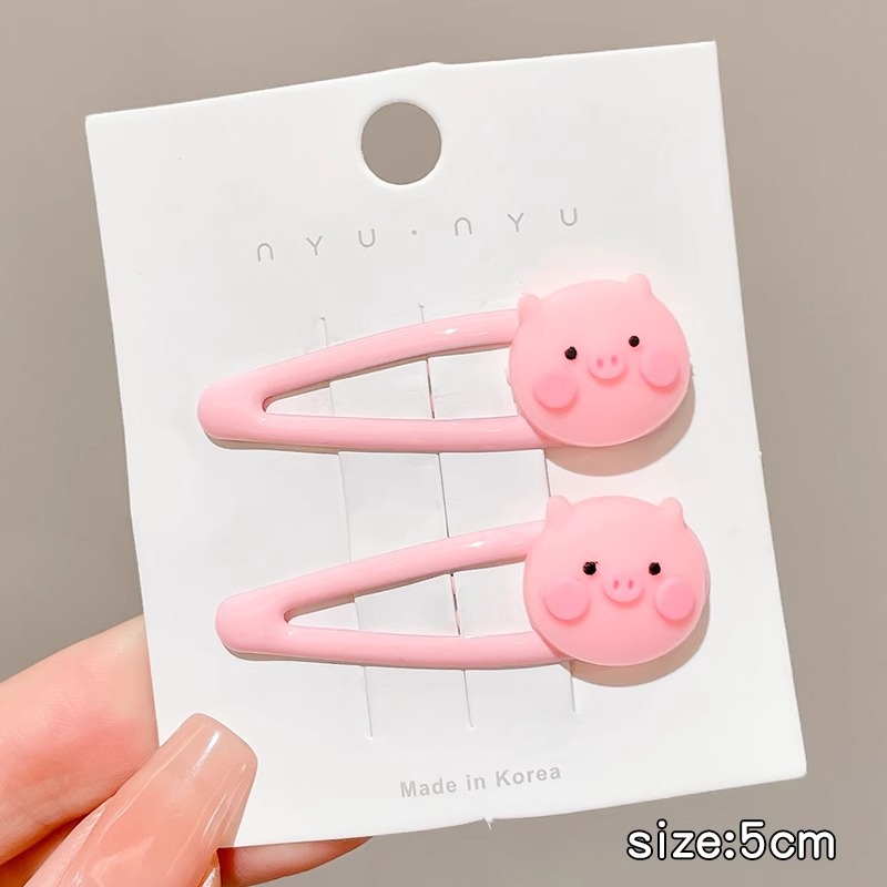 Rosa horquilla femenina 2024 Nueva horquilla BB clip frente flequillos laterales horquilla rota lindo clip de dopamina otoño