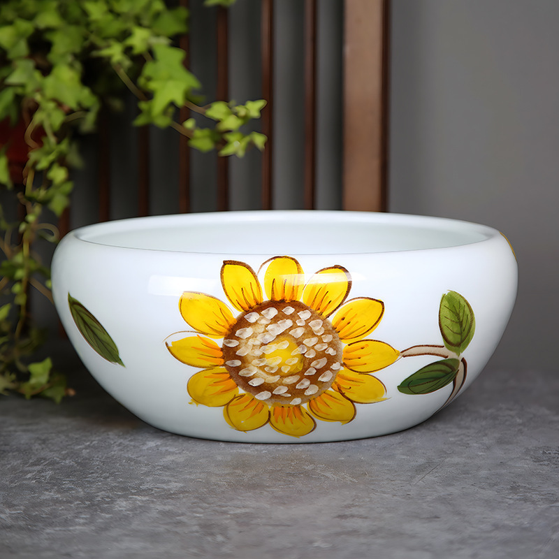 *金魚飼育用景徳鎮陶器大水槽、卸売亀鉢、水耕植物、睡蓮、蓮水槽、卓上飾り|undefined
