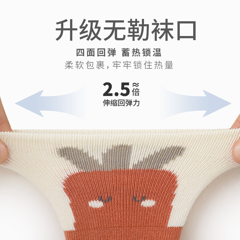 Calcetines de bebé recién nacido Otoño e Invierno espesado Terry deshuesado boca bebé calcetines lindo dibujos animados media-pantorrilla calcetines de algodón