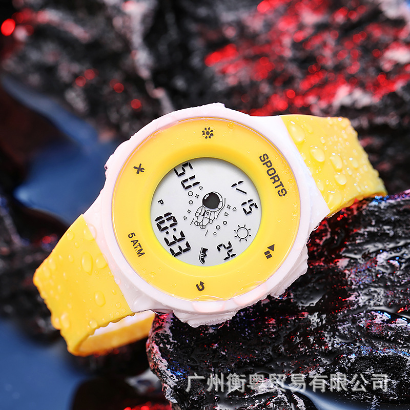 Tiktok mismo estilo astronauta reloj masculino y femenino estudiantes jóvenes natación impermeable luminoso deportivo reloj electrónico