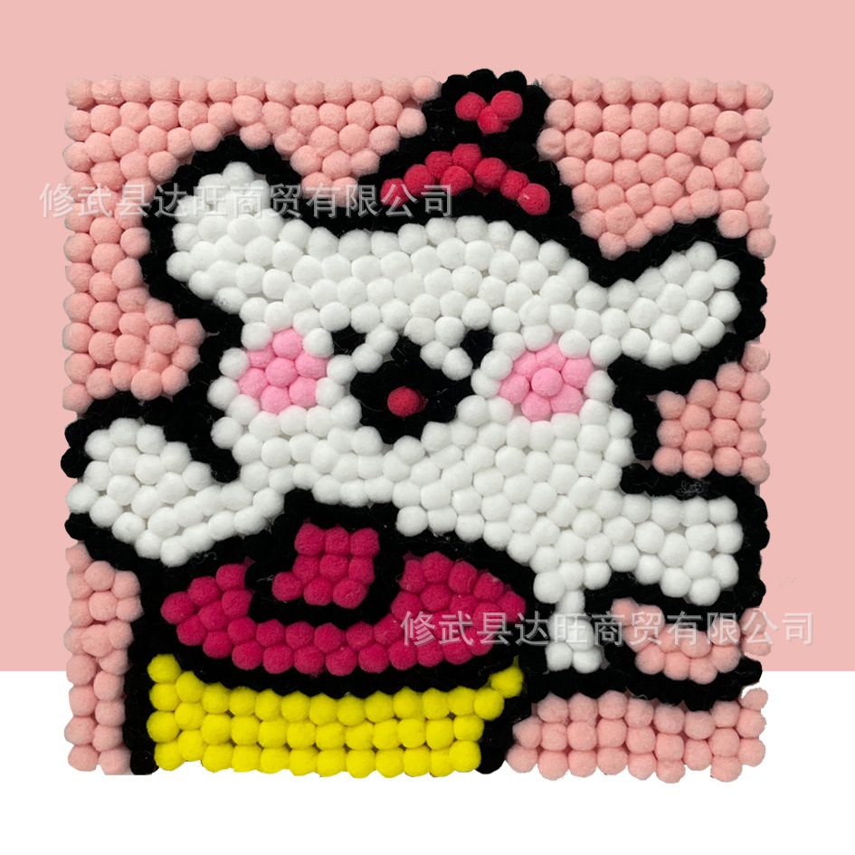 MQH20-015 / 20*20cm (wooden frame + canvas + hair ball + tweezers)