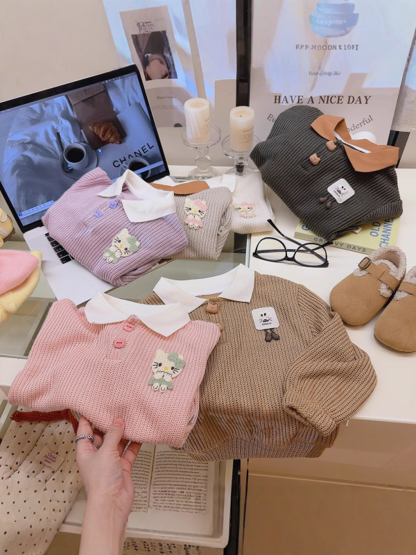 女童春装休闲针织上衣2025新款儿童洋气春秋款POLO衫翻领卫衣潮|undefined