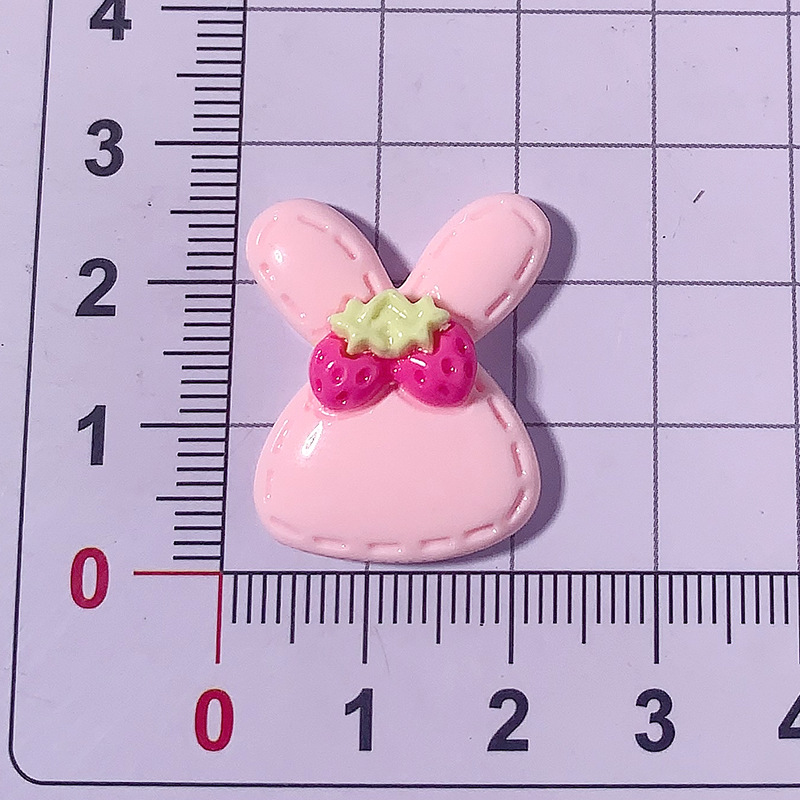 Nuevo color caramelo lindo conejo DIY accesorios de resina crema pegamento para el cabello accesorios para el cabello agujero abrazadera de zapatos agujero material hecho a mano