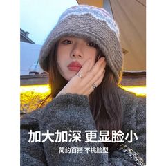 新款秋冬渔夫帽日系百搭保暖防寒护耳民族风针织毛线帽显脸小盆帽