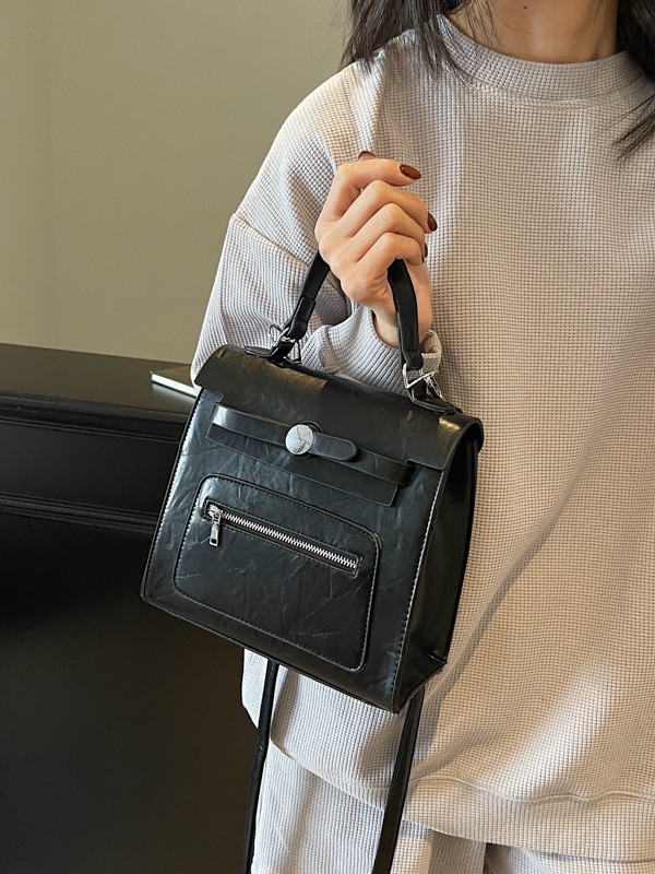 Moda transfronteriza contraste de color bolso de hombro de mano de mujer 2025 nueva moda versátil bolso de transporte