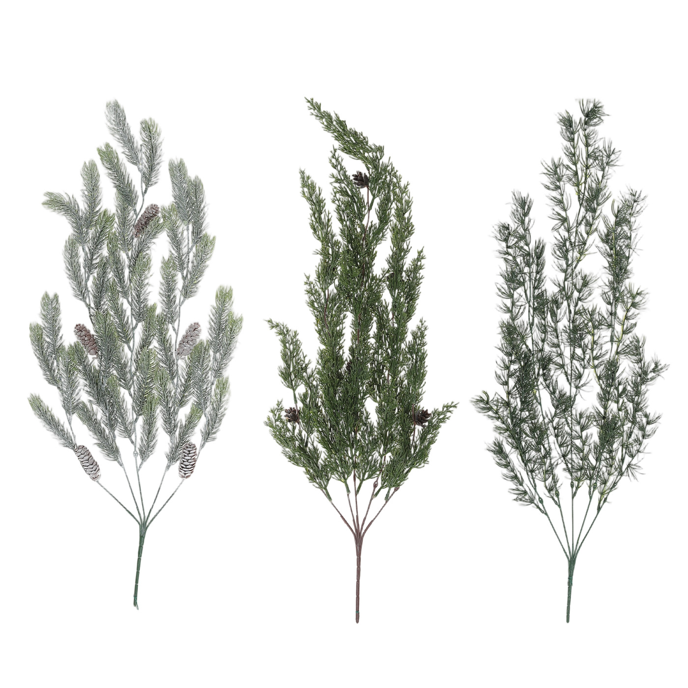 Simulación transfronteriza de Navidad PE pinho aguja ramas de árbol de Navidad guirnaldas de vinas decoración de pared del hogar colgar flores falsas
