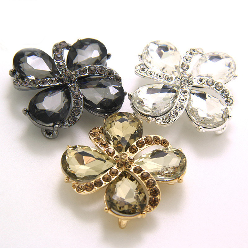 高档水晶纽扣羊绒貂皮大衣服装扣子镶钻皮草扣水钻装饰扣女