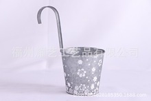 镀锌铁桶阳台挂式花盆挂钩铁皮桶多肉吊式花蓝含铁家居