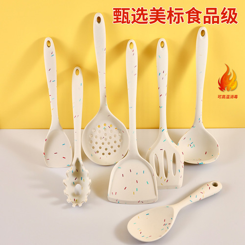 Colorful silicone spatula household kitchen utensils kitchen spatula soup spoon multifunctional cooking dishwasher small fresh rice spoon