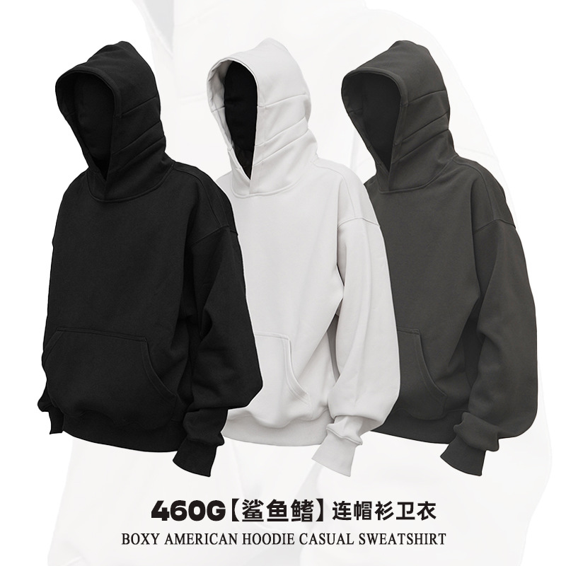 Cross-border heavyweight 460g American thick hooded sweatshirt men's loose casual and versatile version hoodie top wholesale