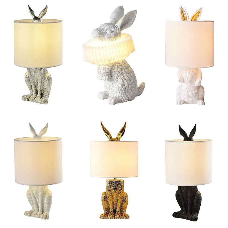 Post-modern minimalist design bedroom bedside table lamp living room dining room study masked rabbit creative table lamp