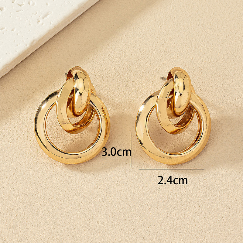 1 Pair Retro Modern Style Geometric Plating Alloy Ear Studs display picture 4