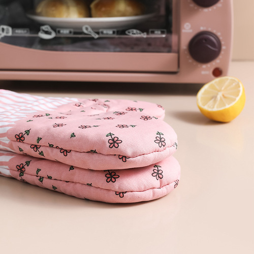 New microwave oven gloves household high temperature resistant thickened anti-scalding gloves kitchen supplies heat-resistant oven baking gloves