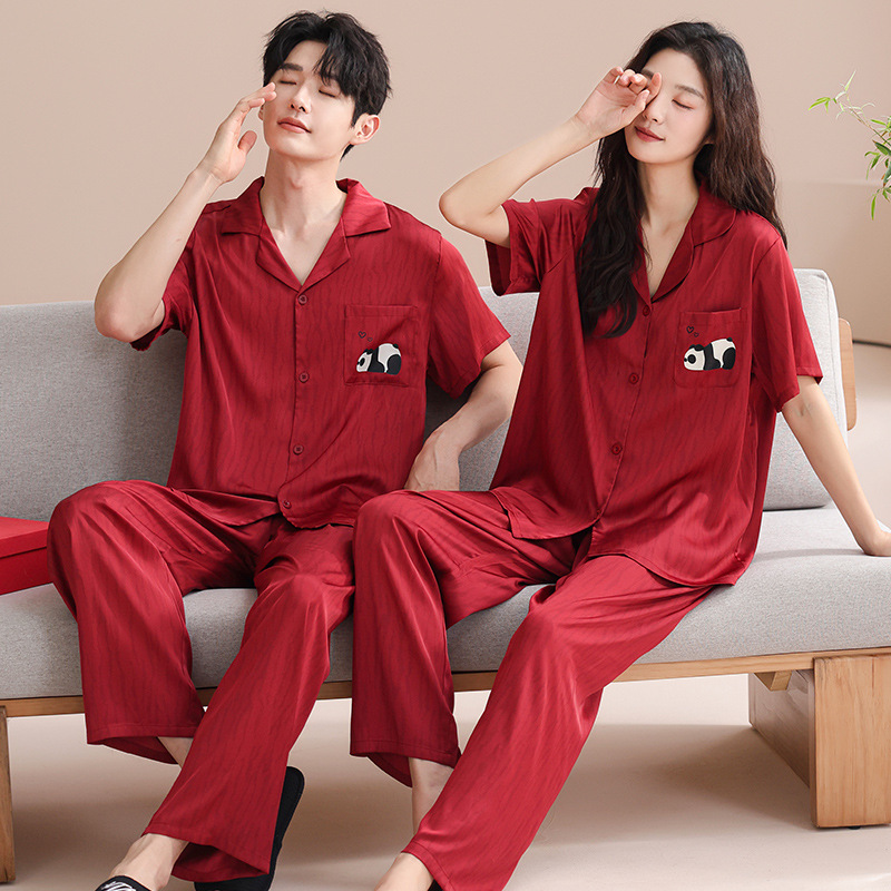 İpək cüt pijama dəsti - yay üçün qısaqol və uzun şalvar
