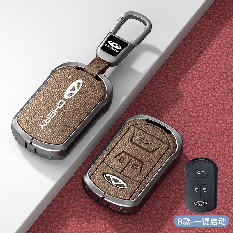 모델 B 카키색 아연 합금 쉘 + 자동차 로고 사각 버클