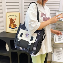 2024新款卡通尼龙单肩包包初高中学生休闲大容量书包补课袋斜挎包