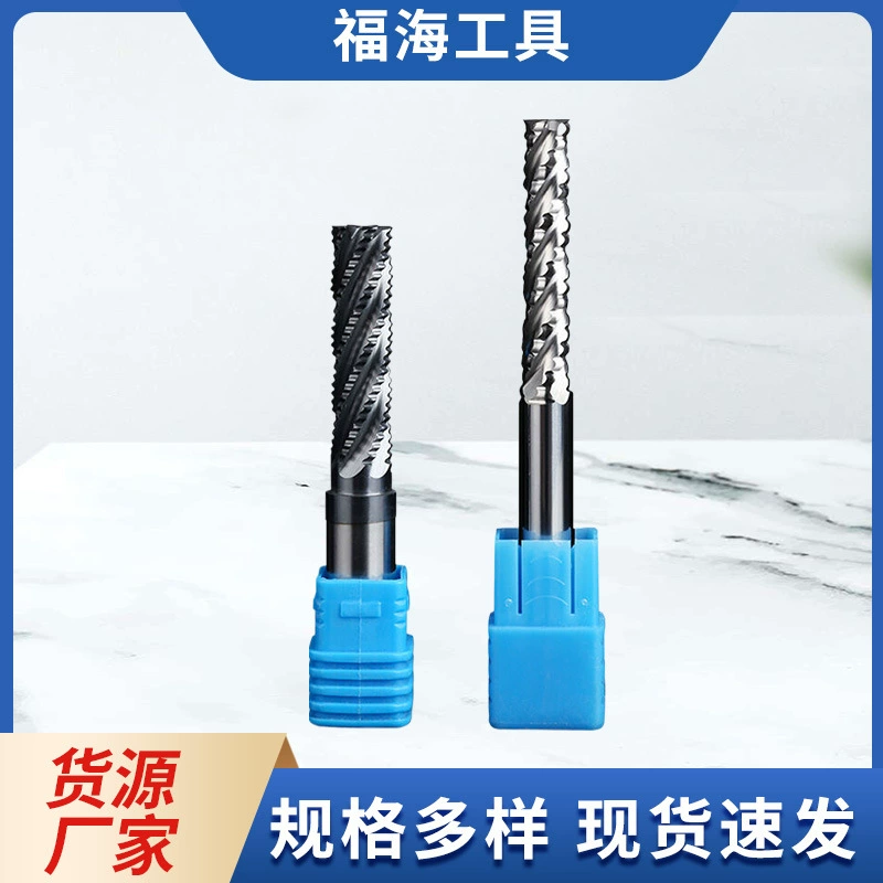 Фреза из вольфрамовой стали с грубым кожаным покрытием 6 лезвий грубый фреза с гофрированной сталью с твердым покрытием