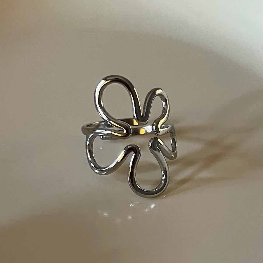 Hollow Flower Open Fashion Simple Versatile Index Finger Unique Niche Design Sense Ring_voghion.com