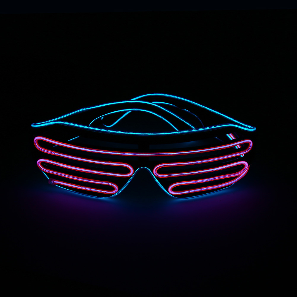 Gafas luminosas EL explosivas, accesorios de baile fluorescentes, artefactos de fiesta, persianas, gafas luminosas, suministros fluorescentes para fiestas de baile