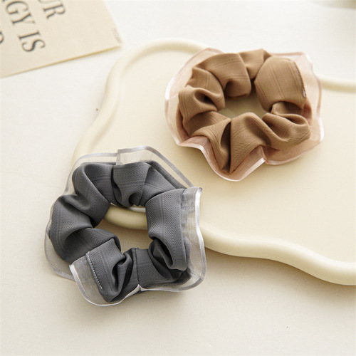 Summer Thin Chiffon Simple Fabric Hair Tie Women's Versatile Elastic Rubber Band Headwear Factory Direct Sales and Wholesale