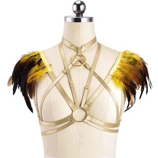 Jianhong Clothing Foreign Trade E-commerce Wire Harness Underwear Feather Hollow Ball Queen Sex Strap Bra O0669